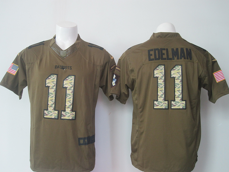 Nike Patriots 11 Julian Edelman Green Salute To Service Limited Jersey