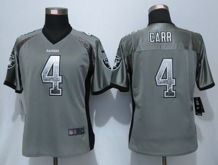 Nike Raiders 4 Derek Carr Grey Drift Fashion Women Jersey