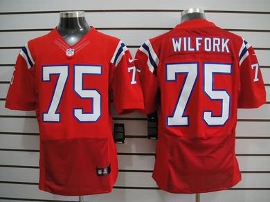 Nike Patriots 75 Vince Wilfork Red Elite Jersey