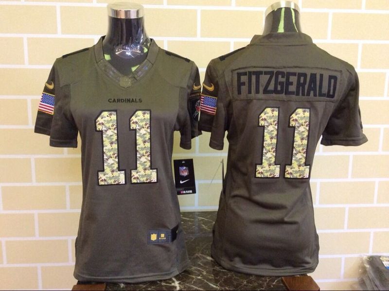 Nike Cardinals 11 Larry Fitzgerald Green Salute To Service Women Limited Jersey