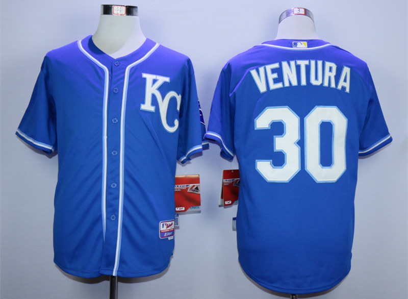 Royals 30 Yordano Ventura Blue Cool Base Jersey