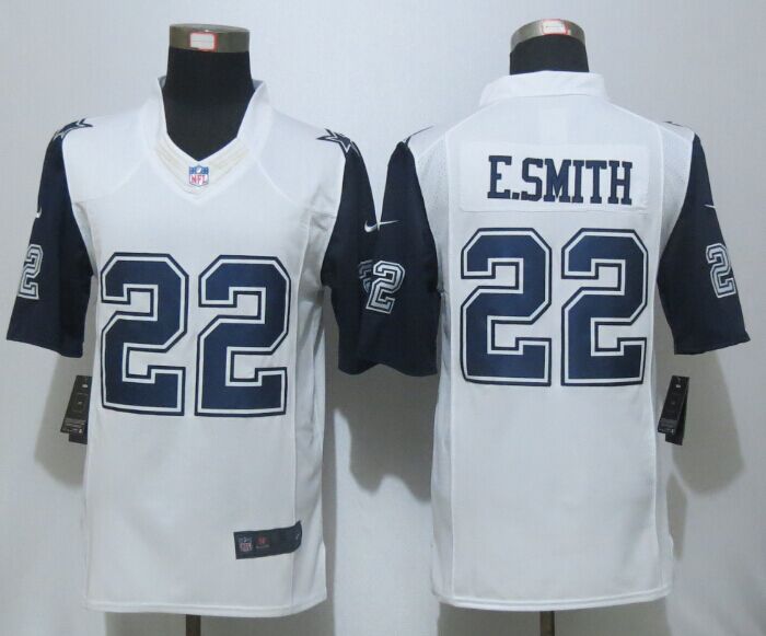 Nike Cowboys 22 E.Smith White Youth Color Rush Limited Jersey
