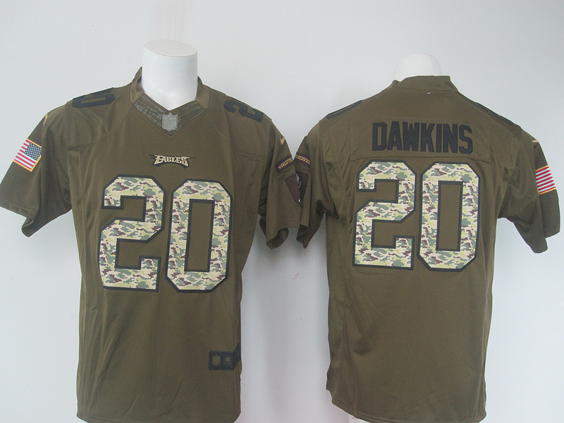 Nike Eagles 20 Brian Dawkins Green Salute To Service Limited Jersey
