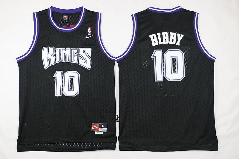 Kings 10 Mike Bibby Black Nike Jersey