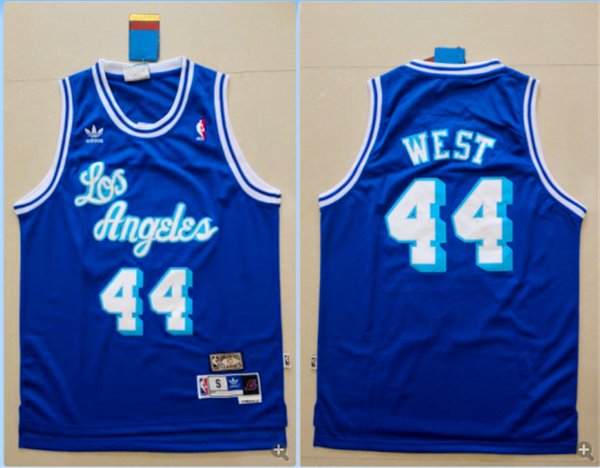 Lakers 44 Jerry West Blue Hardwood Classics Jersey
