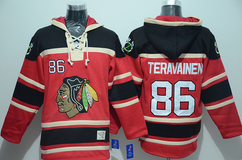 Blackhawks 86 Teuvo Teravainen Red All Stitched Hooded Sweatshirt