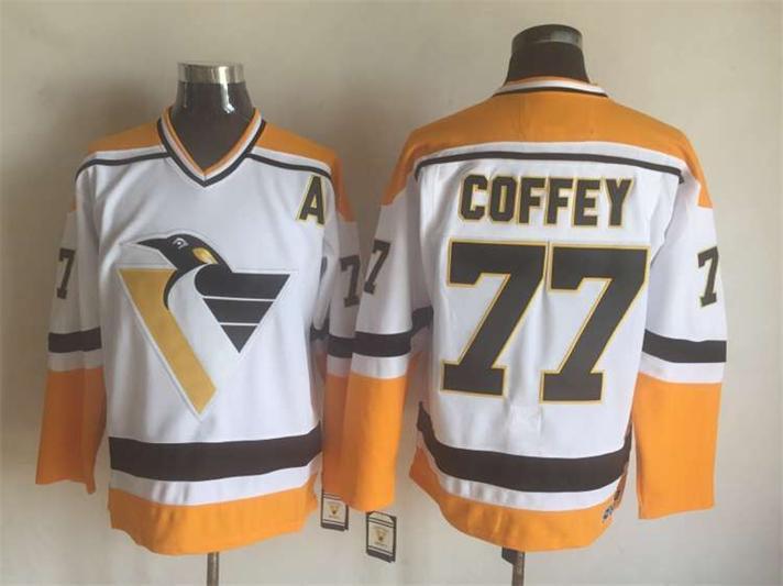 Penguins 77 Paul Coffey White CCM Jersey