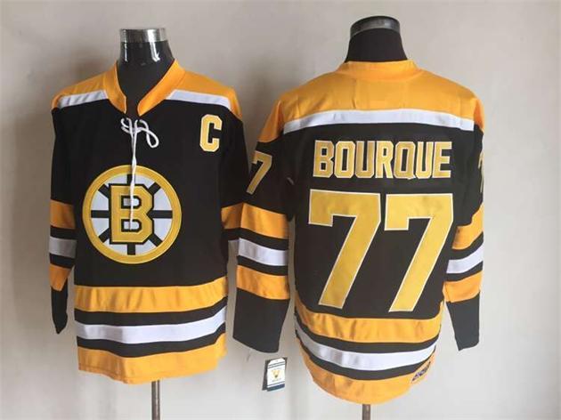 Bruins 77 Ray Bourque Black CCM Jersey