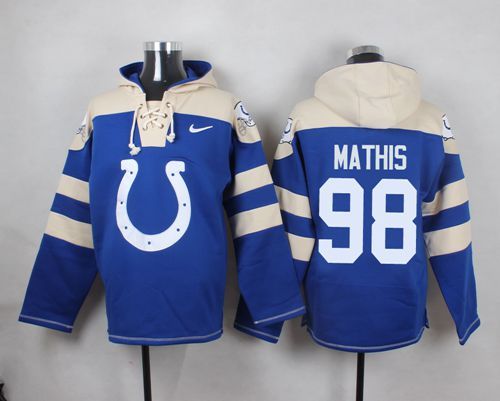 Nike Colts 98 Robert Mathis Blue Hooded Jersey