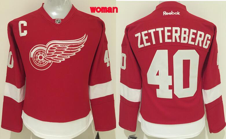 Red Wings 40 Henrik Zetterberg Red Women Reebok Jersey