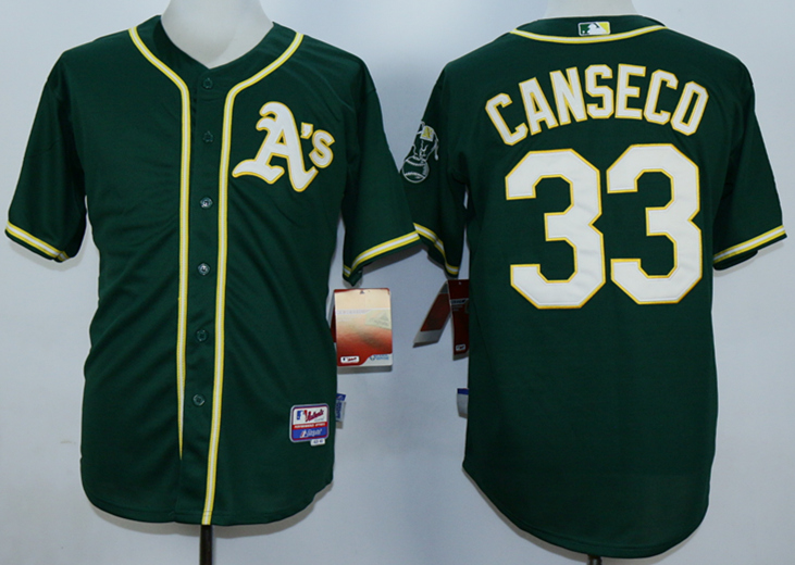 Athletics 33 Jose Canseco Green Cool Base Jersey