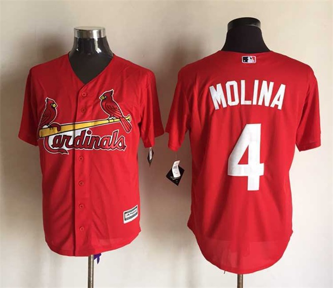 Cardinals 4 Yadier Molina Red New Cool Base Jersey