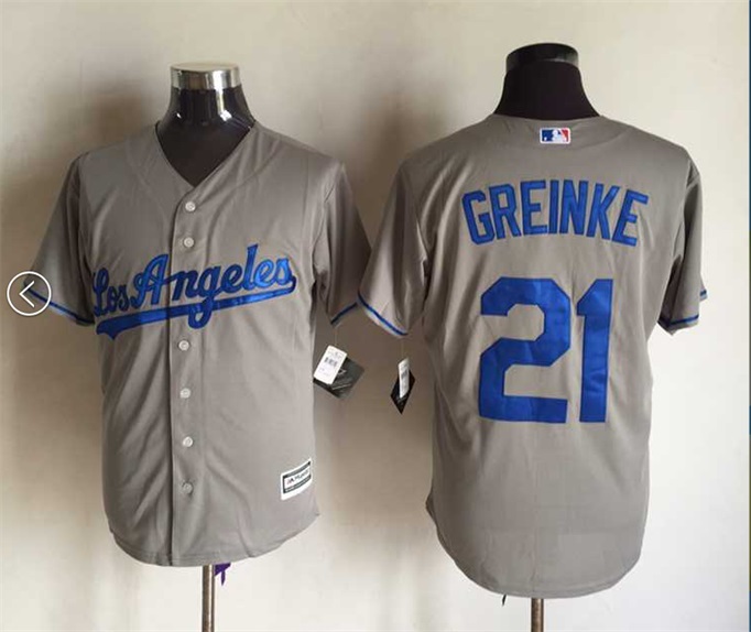 Dodgers 21 Zack Greinke Grey New Cool Base Jersey
