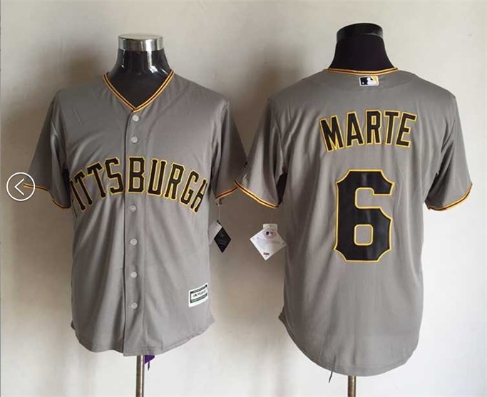 Pirates 6 Starling Marte Grey New Cool Base Jersey