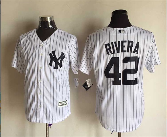 Yankees 42 Mariano Rivera White New Cool Base Jersey
