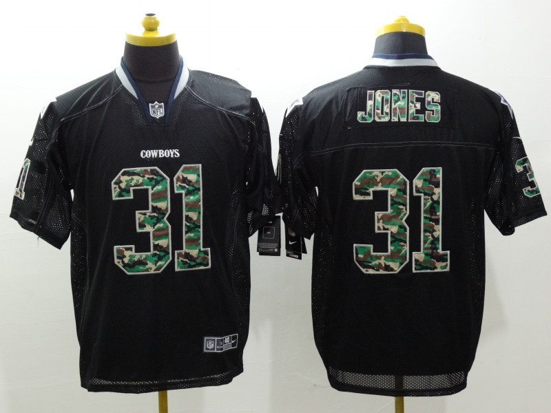 Nike Cowboys 31 Byron Jones Black Camo Elite Jersey