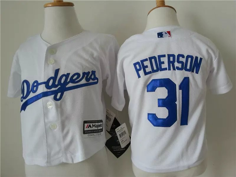 Dodgers 31 Joc Pederson White Toddler New Cool Base Jersey