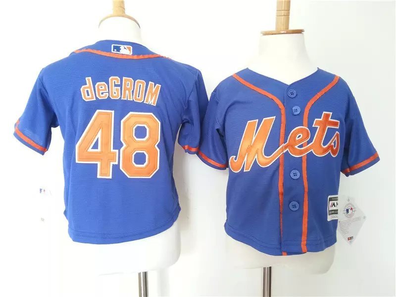 Mets 48 Jacob DeGrom Blue Toddler New Cool Base Jersey
