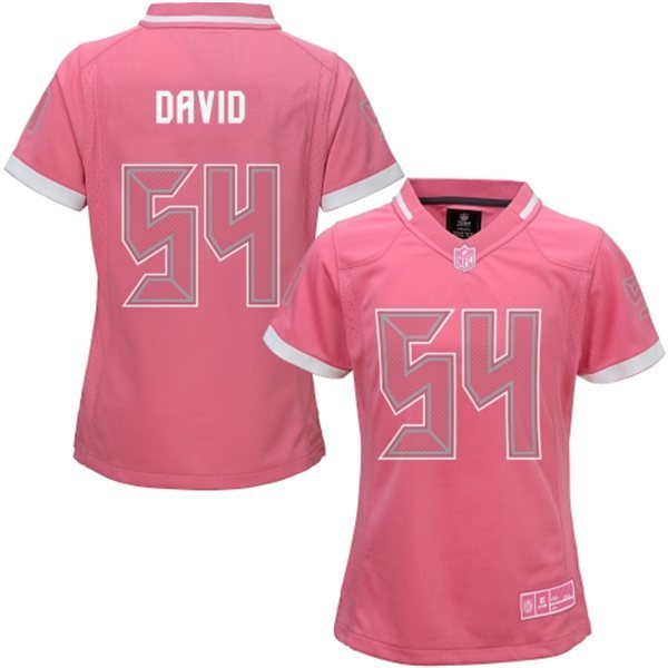 Nike Buccaneers 54 Lavonte David Pink Bubble Gum Women Game Jersey