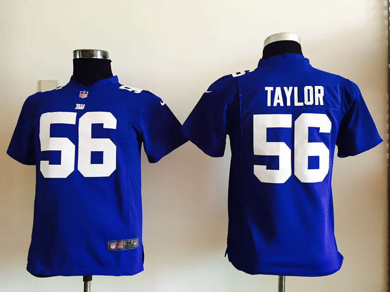 Nike Giants 56 Lawrence Taylor Blue Youth Game Jersey