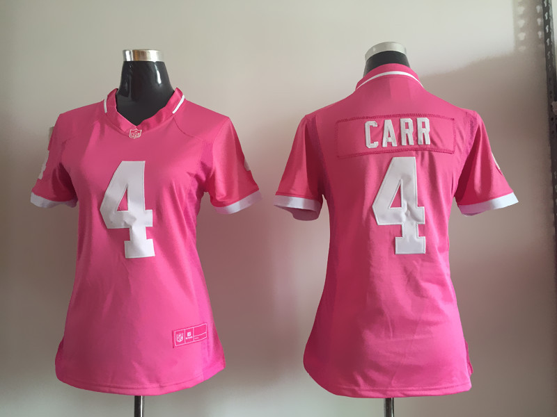 Nike Raiders 4 Derek Carr Pink Bubble Gum Women Game Jersey