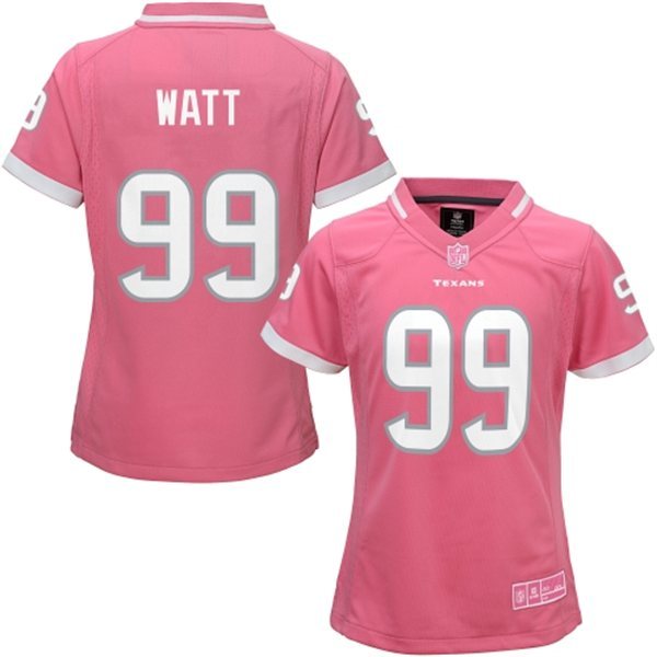 Nike Texans 99 J.J. Watt Pink Bubble Gum Women Game Jersey
