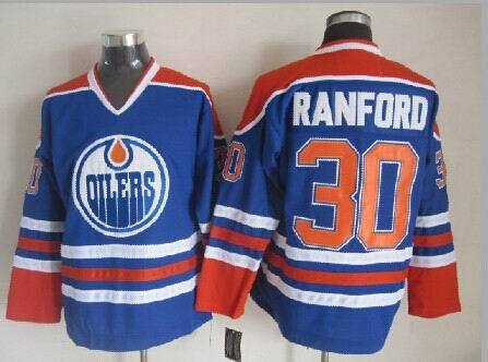 Oilers 30 Bill Ranford Blue CCM Jersey
