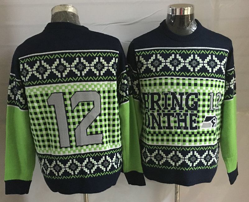 Seahawks 12th Fan Crew Neck Men's Ugly Sweater