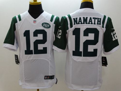 Nike Jets 12 Joe Namath White Elite Jersey