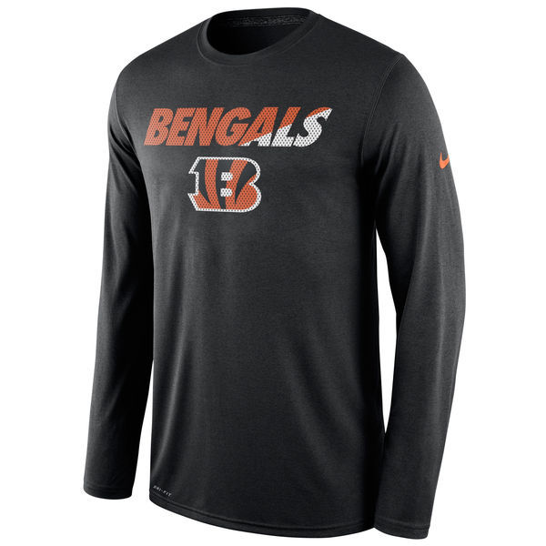 Nike Bengals Black Team Logo Men's Long Sleeve T Shirt