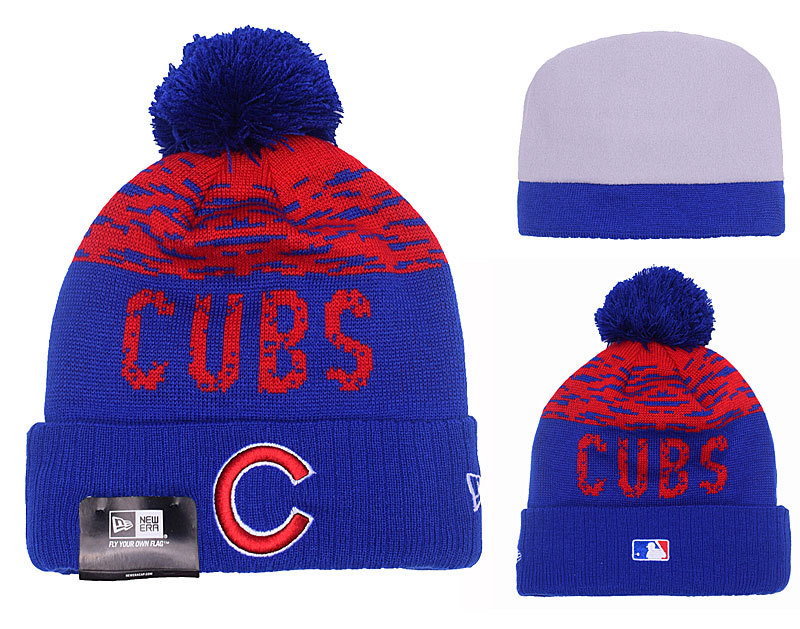 Cubs Team Logo Red & Blue Knit Hat YD
