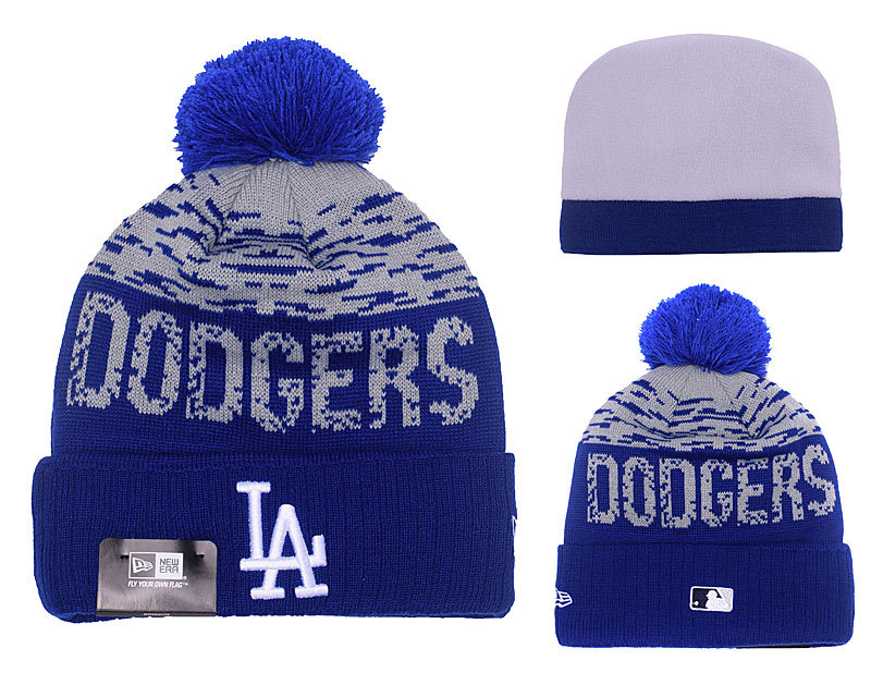 Dodgers Team Logo Grey & Blue Knit Hat YD