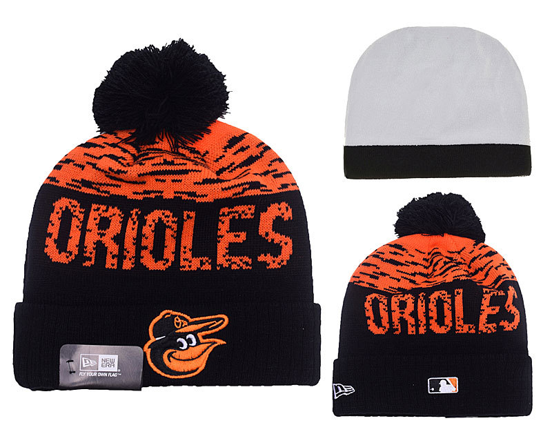 Orioles Team Logo Orange & Black Knit Hat YD