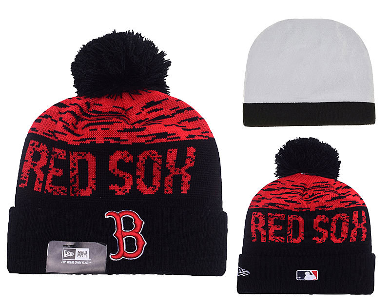Red Sox Team Logo Red & Black Knit Hat YD
