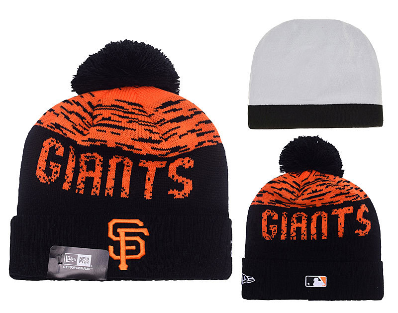 SF Giants Team Logo Orange & Black Knit Hat YD
