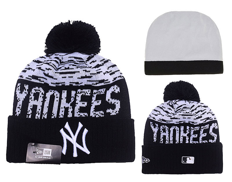 Yankees Team Logo Grey & Black Knit Hat YD