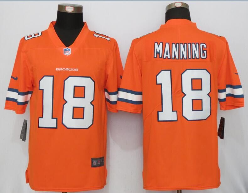 Nike Broncos 18 Peyton Manning Orange Youth Color Rush Limited Jersey