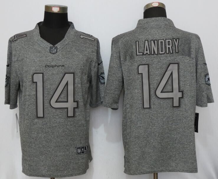 Nike Dolphins 14 Jarvis Landry Gray Gridiron Limited Jersey