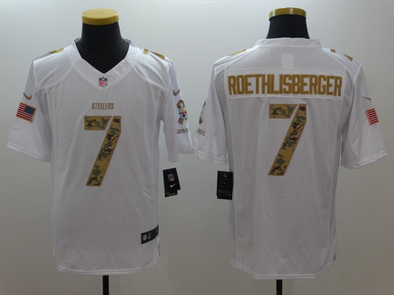 Nike Steelers 7 Ben Roethlisberger White Salute To Service Limited Jersey