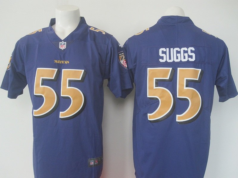 Nike Ravens 55 Terrell Suggs Purple Youth Color Rush Limited Jersey