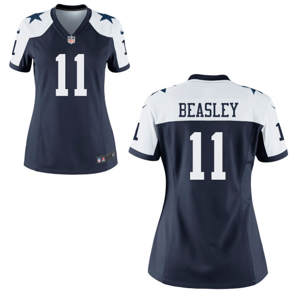 Nike Cowboys 11 Cole Beasley Navy Throwback Women Game Jersey