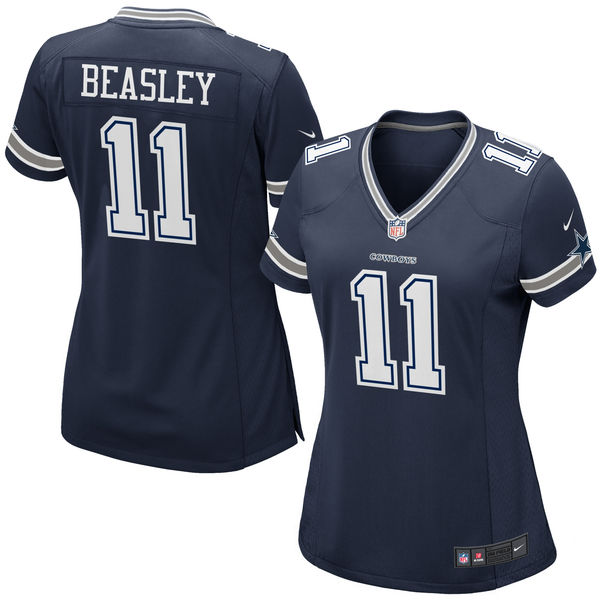 Nike Cowboys 11 Cole Beasley Navy Women Game Jersey