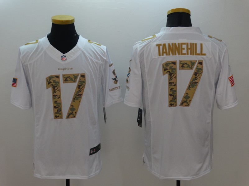 Nike Dolphins 17 Ryan Tannehill White Salute to Service Limited Jersey