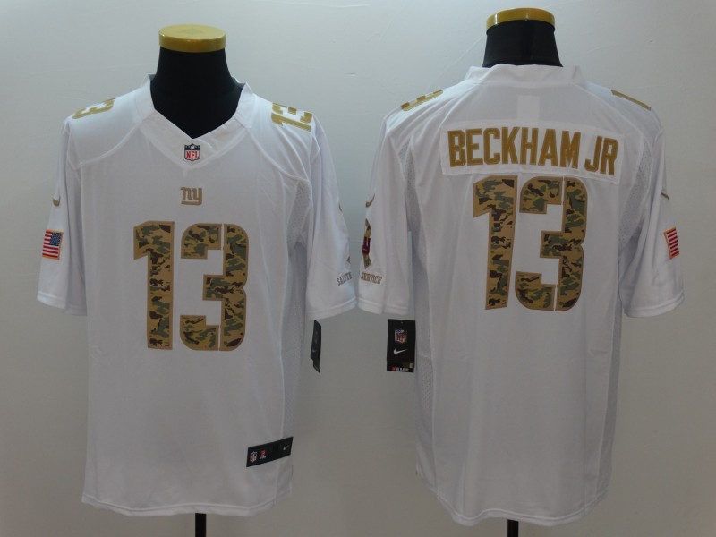 Nike Giants 13 Odell Beckham Jr White Salute to Service Limited Jersey