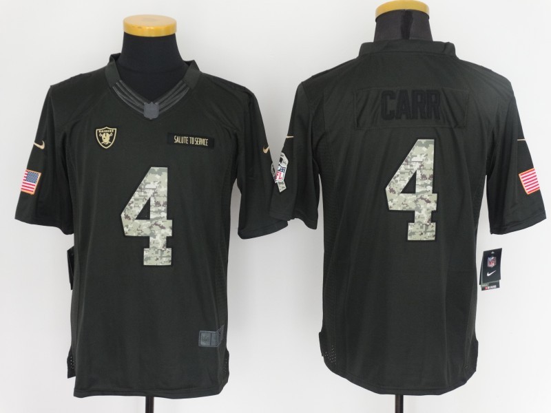 Nike Raiders 4 Derek Carr Anthracite Salute to Service Limited Jersey