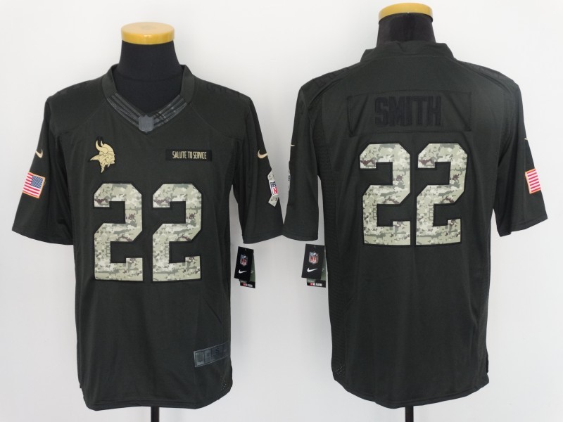Nike Vikings 22 Harrison Smith Anthracite Salute to Service Limited Jersey