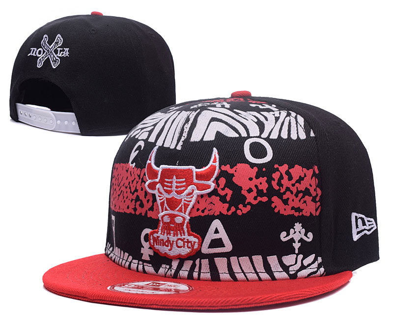 Bulls Team Logo Black Fashion Adjustable Hat GS