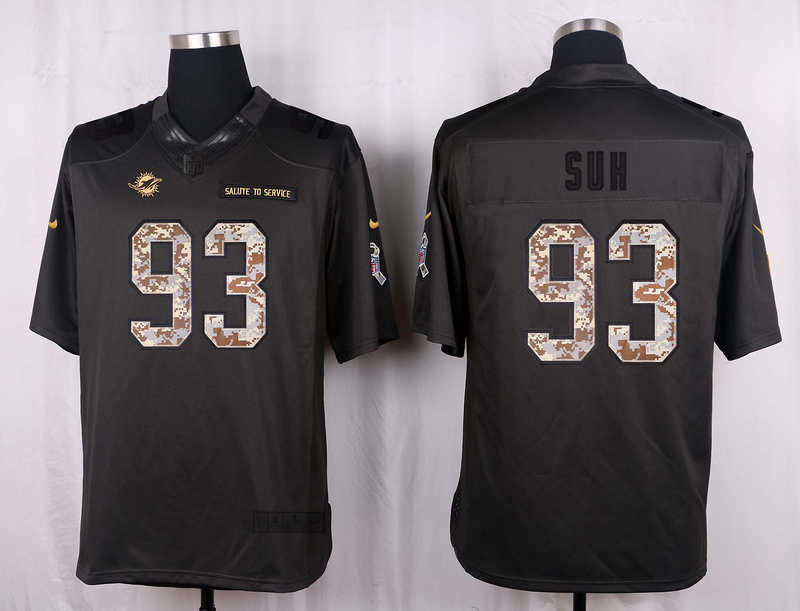 Nike Dolphins 93 Ndamukong Suh Anthracite Salute to Service Limited Jersey