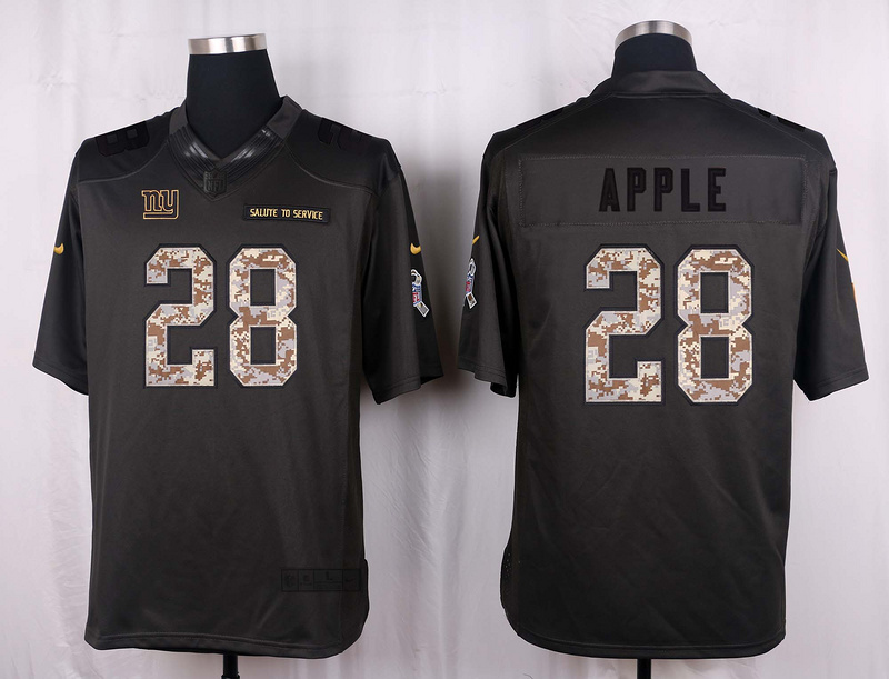 Nike Giants 28 Eli Apple Anthracite Salute to Service Limited Jersey