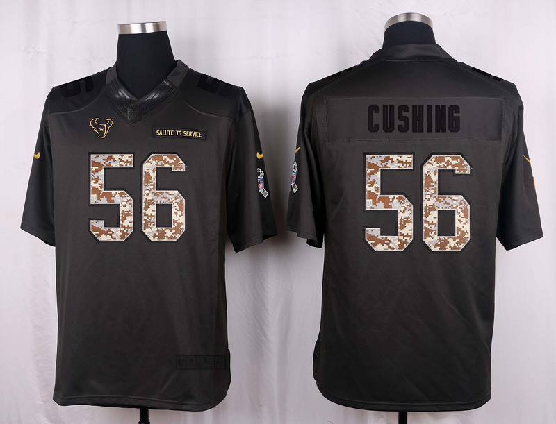 Nike Texans 56 Brian Cushing Anthracite Salute to Service Limited Jersey
